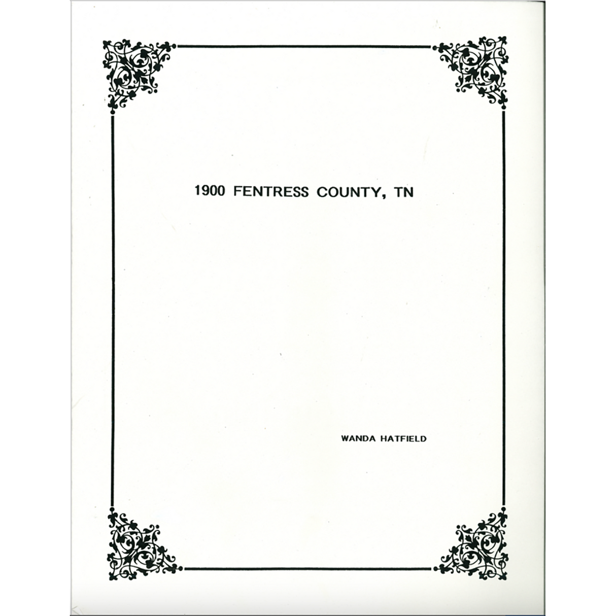 1900 Fentress County, Tennessee Census