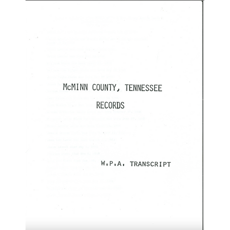 McMinn County, Tennessee WPA Records