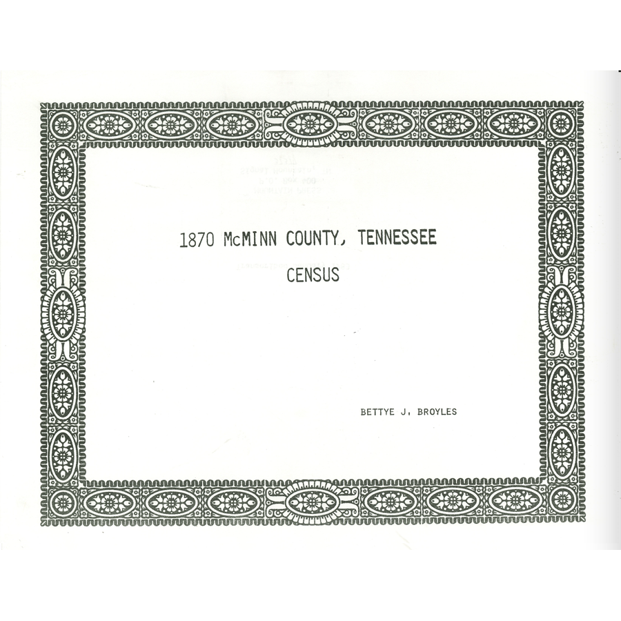 1870 McMinn County, Tennessee Census