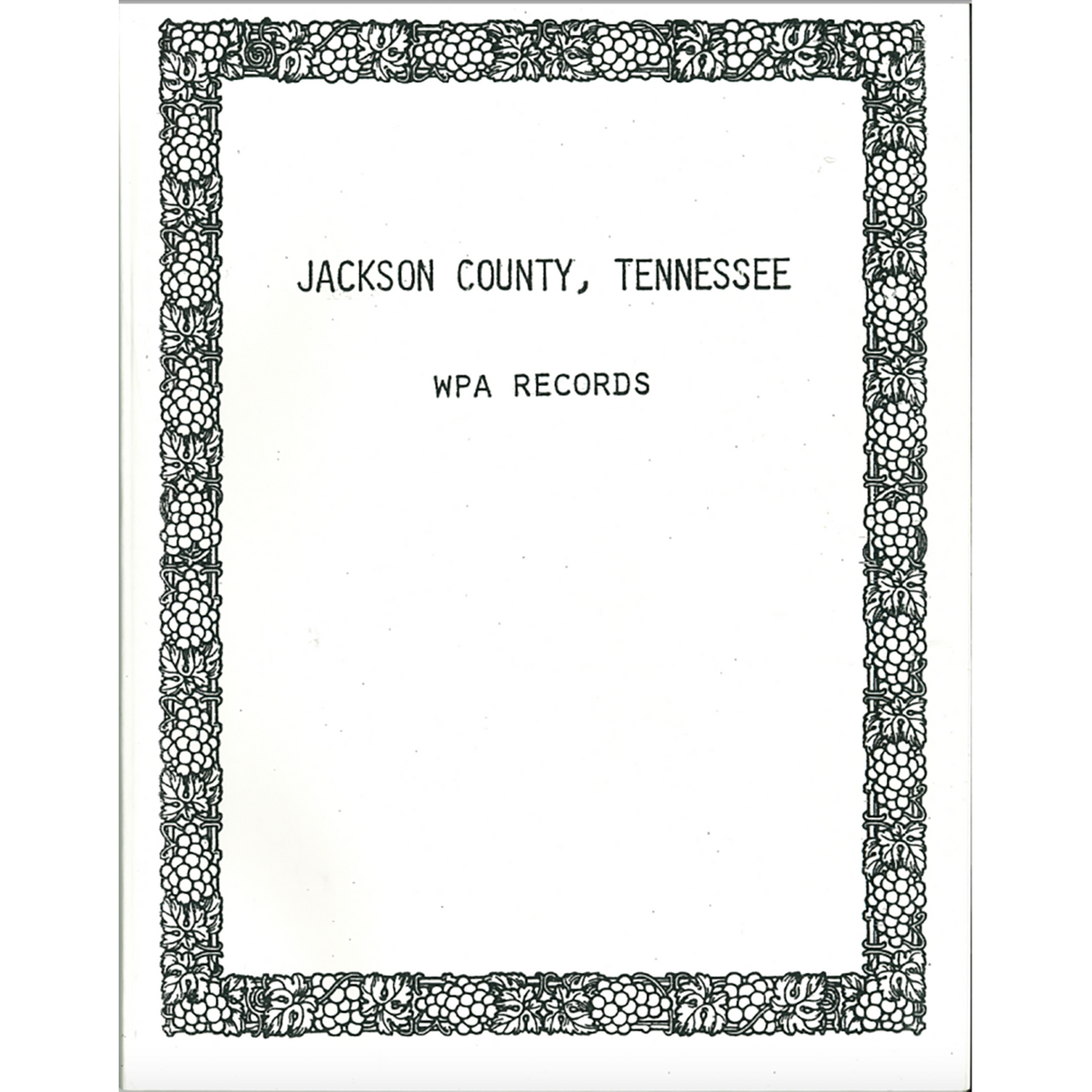 Jackson County, Tennessee WPA Records