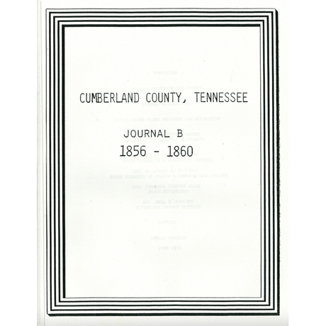 Cumberland County, Tennessee Journal B 1856-1860