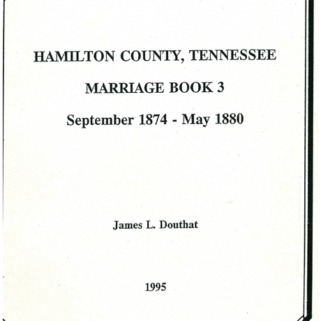 Hamilton County, Tennessee Marriage Book 3, 1874-1880
