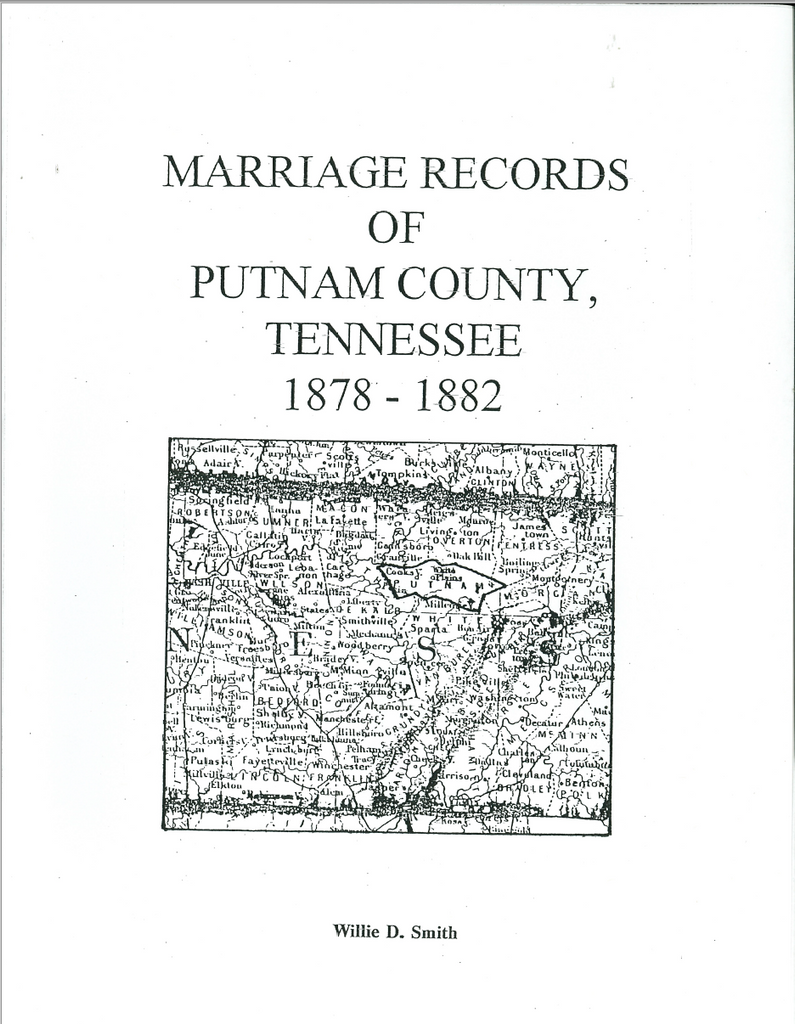 Marriage Records of Putnam County, Tennessee 1878-1882