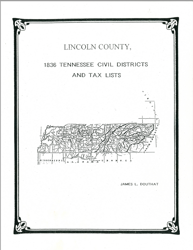 1836 Lincoln County, Tennessee Civil Districts And Tax Lists