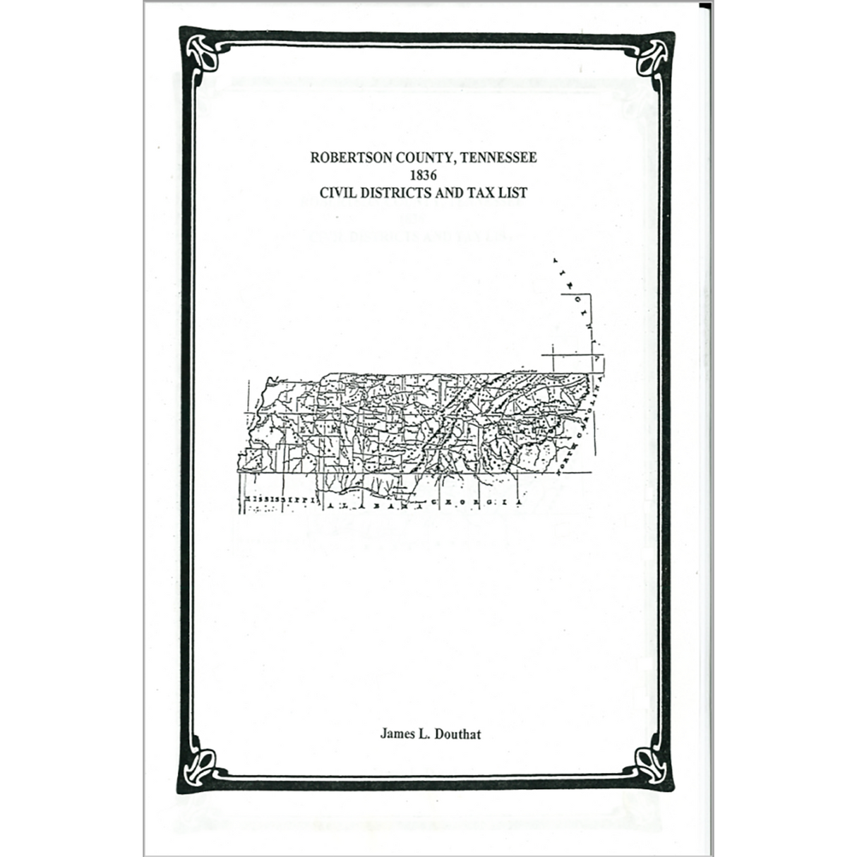 1836 Robertson County, Tennessee Civil Districts and Tax List