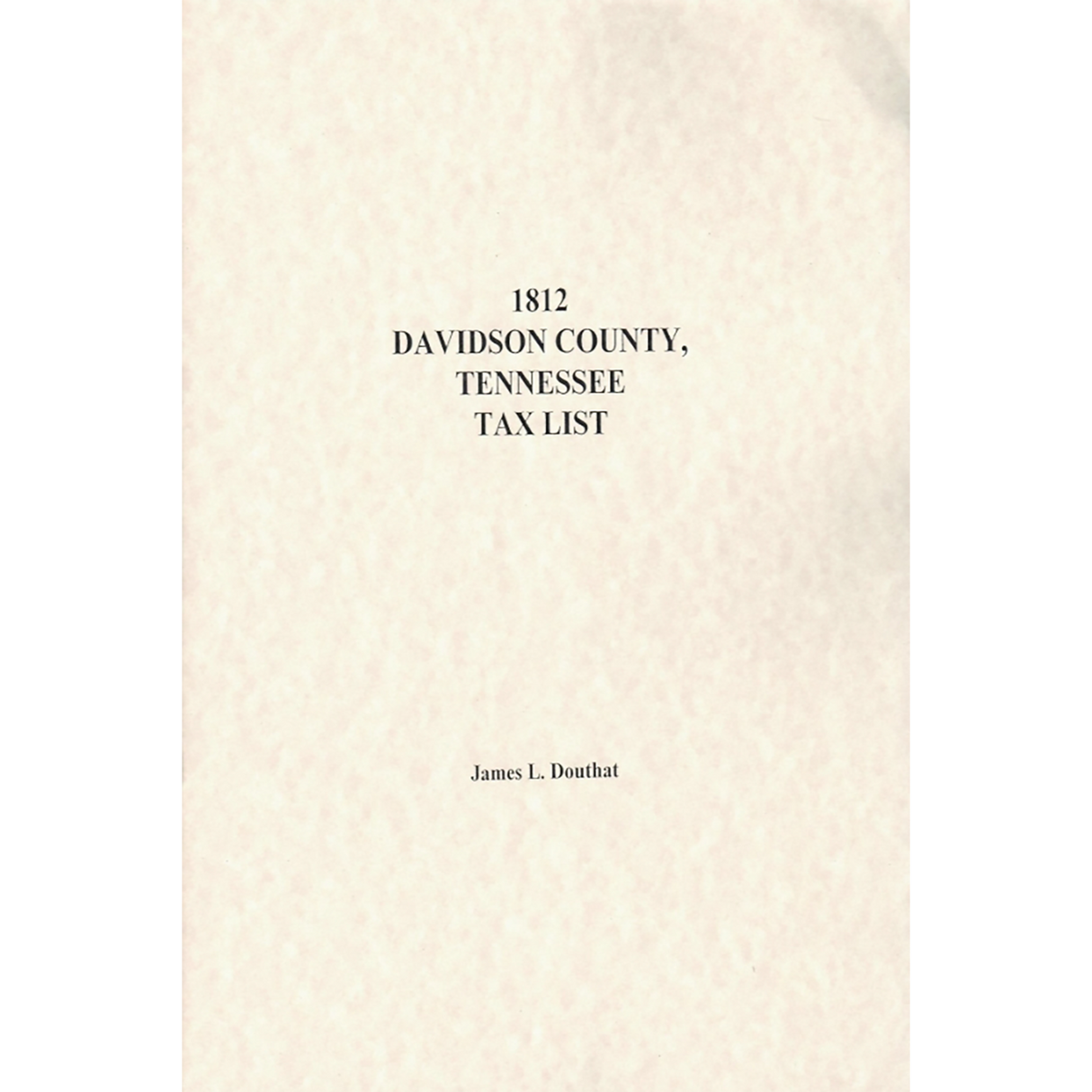 1812 Davidson County Tennessee Tax List