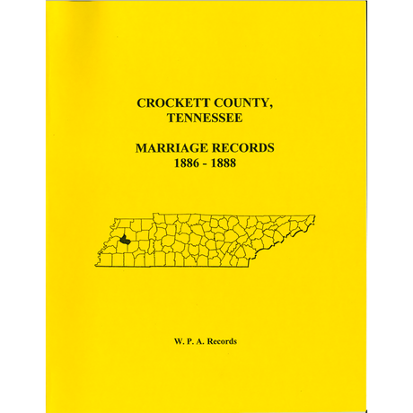 Crockett County, Tennessee Marriage Records, 1886-1888
