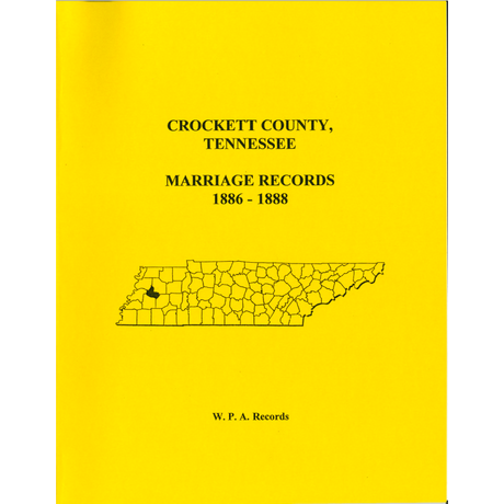 Crockett County, Tennessee Marriage Records, 1886-1888
