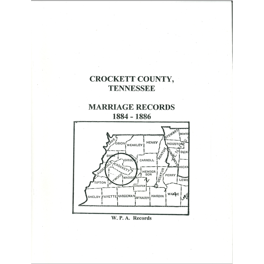 Crockett County, Tennessee Marriage Records, 1884-1886