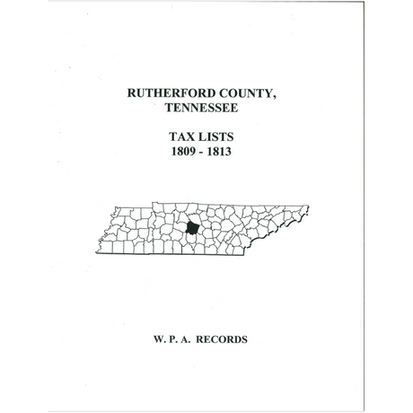 Rutherford County, Tennessee Tax Lists, 1809-1813