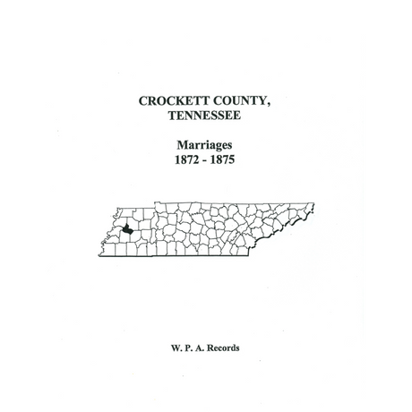 Crockett County, Tennessee Marriage Records, 1872-1875