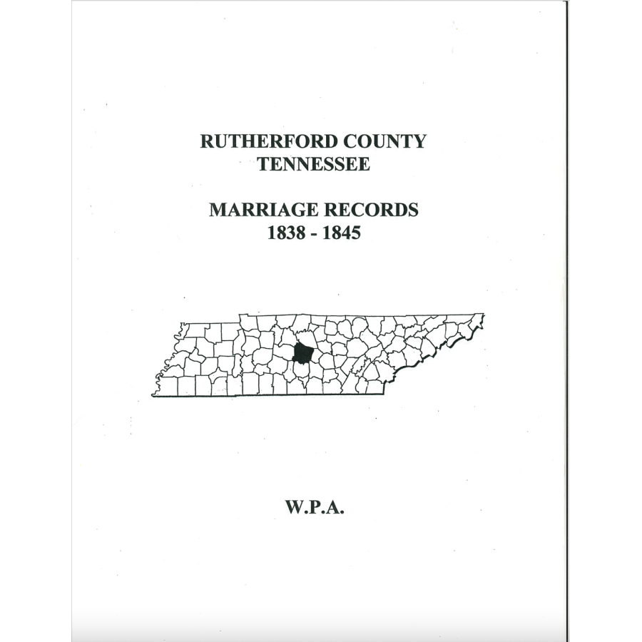 Rutherford County, Tennessee Marriage Records, 1838-1845