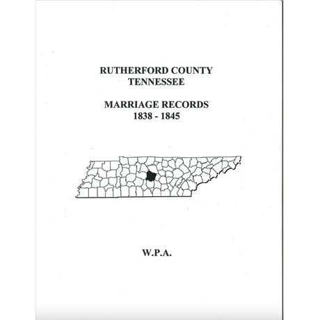 Rutherford County, Tennessee Marriage Records, 1838-1845