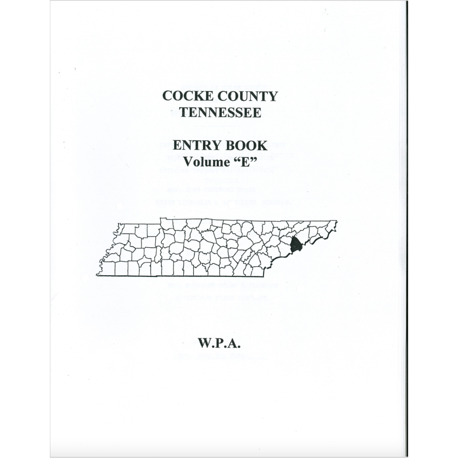 Cocke County, Tennessee Entry Book, Volume E, 1853-1871