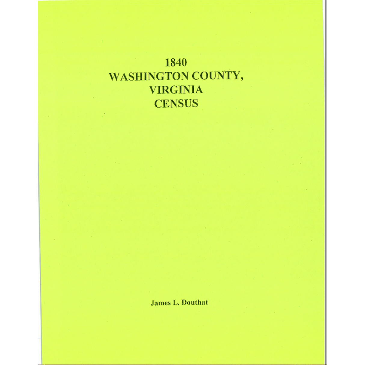 1840 Washington County, Virginia Census
