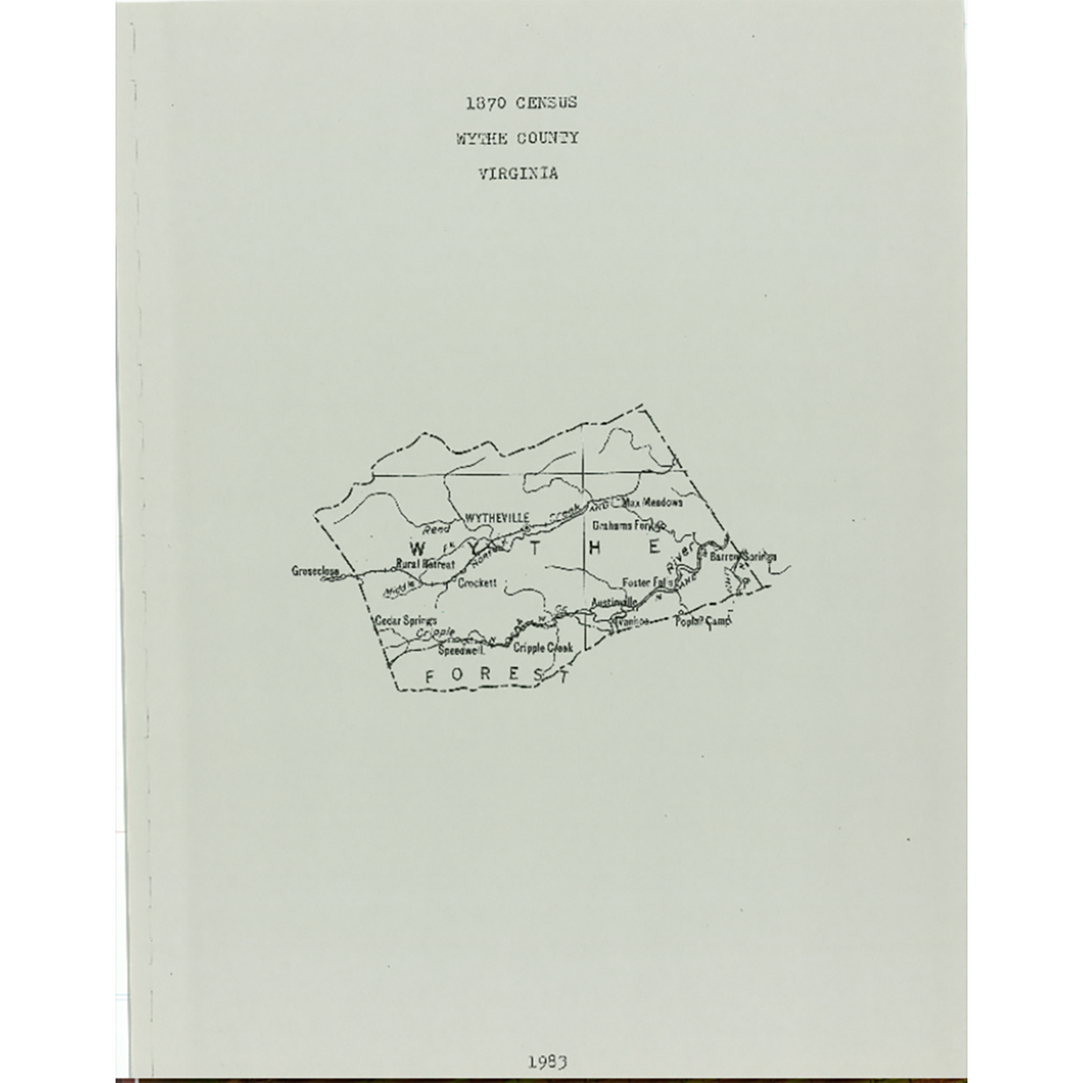 1870 Wythe County, Virginia Census