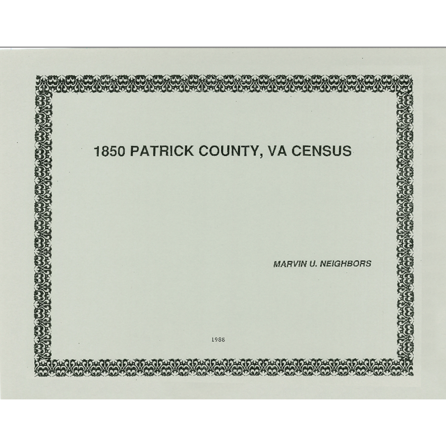 1850 Patrick County, Virginia Census