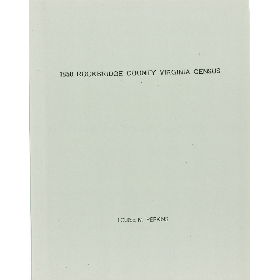 1850 Rockbridge County, Virginia Census