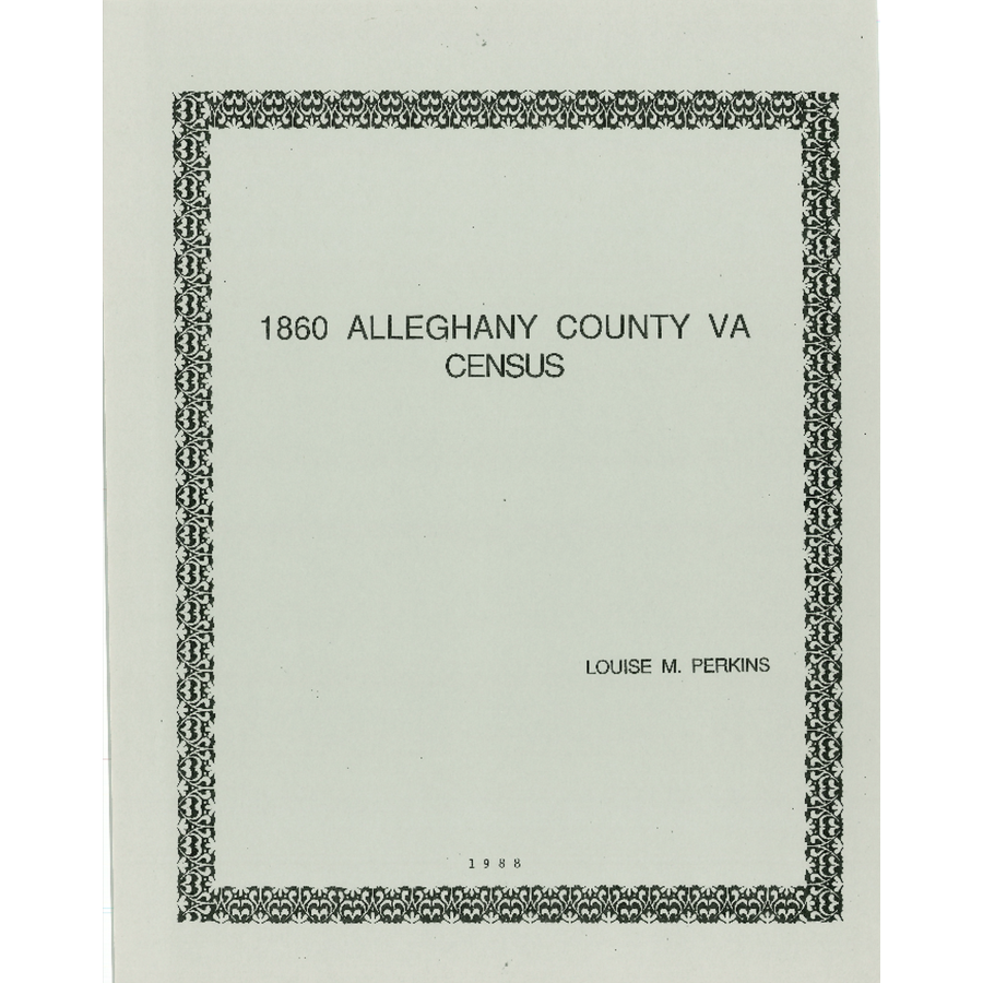 1860 Alleghany County, Virginia Census