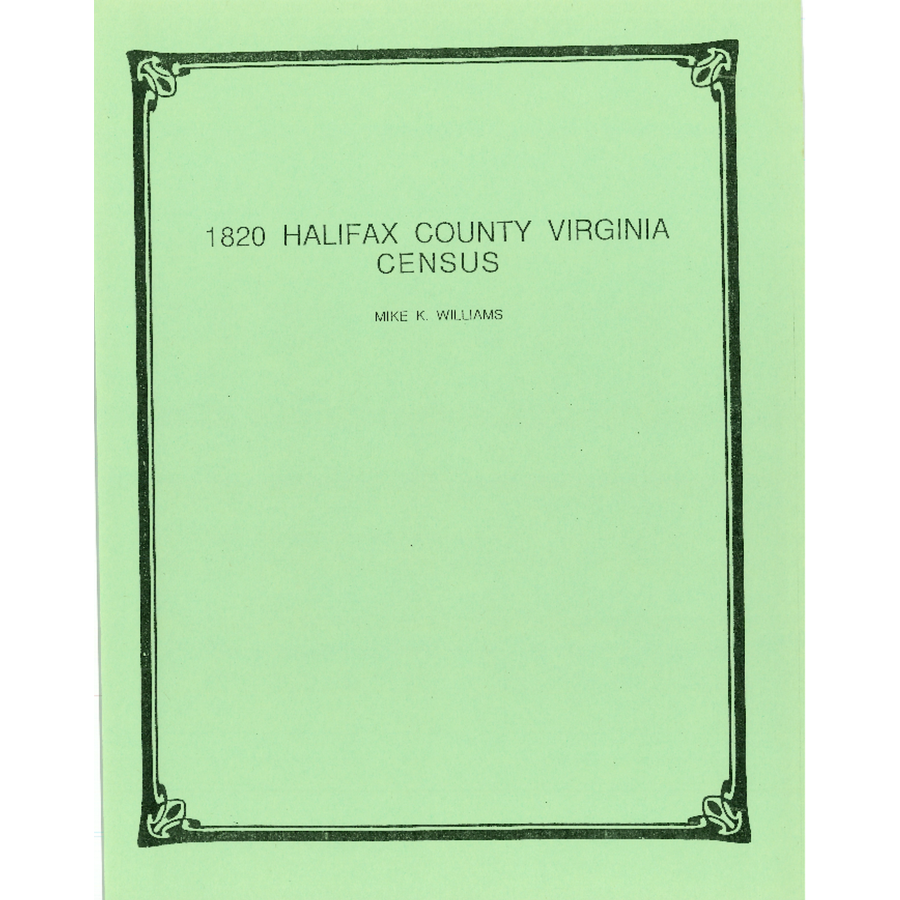 1820 Halifax County, Virginia Census