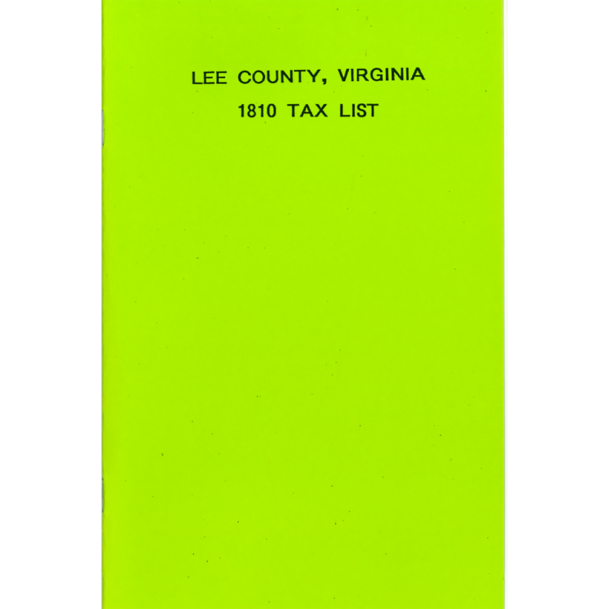 1810 Lee County, Virginia Tax List