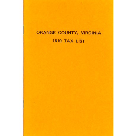 1810 Orange County, Virginia Tax List