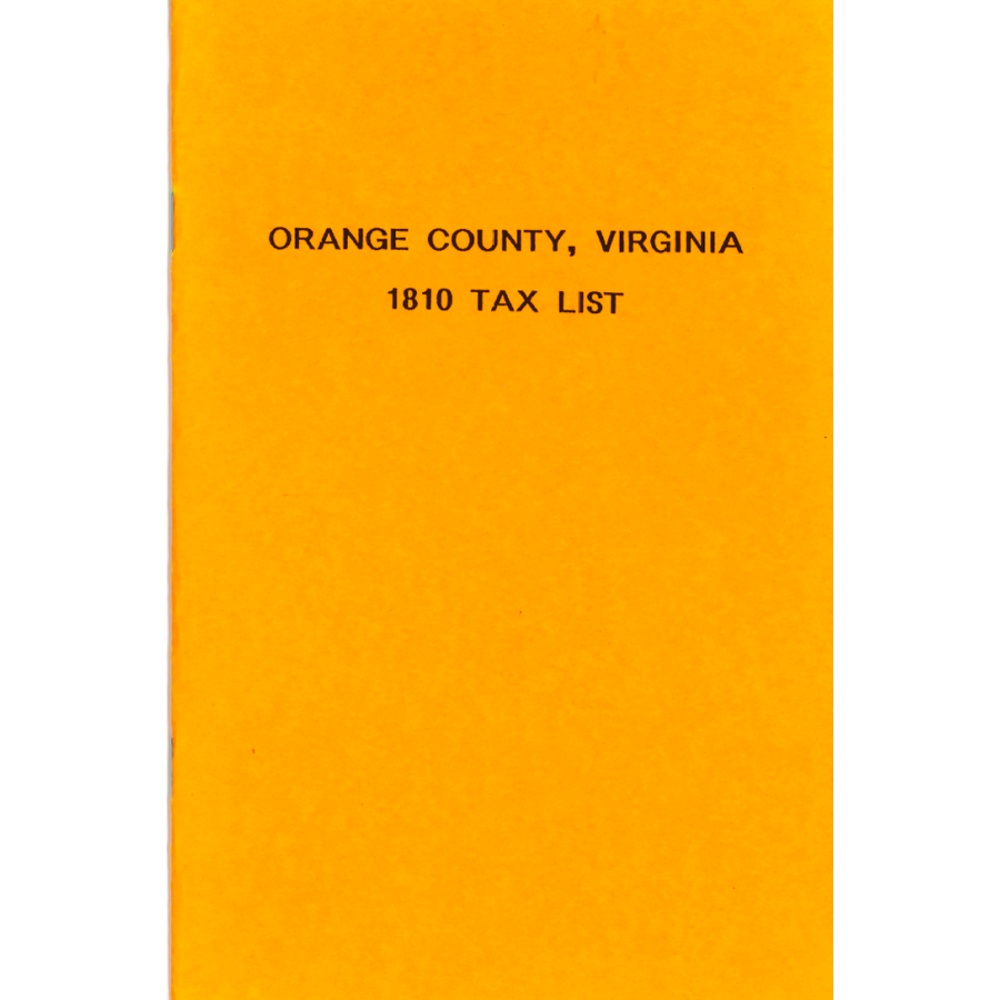 1810 Orange County, Virginia Tax List