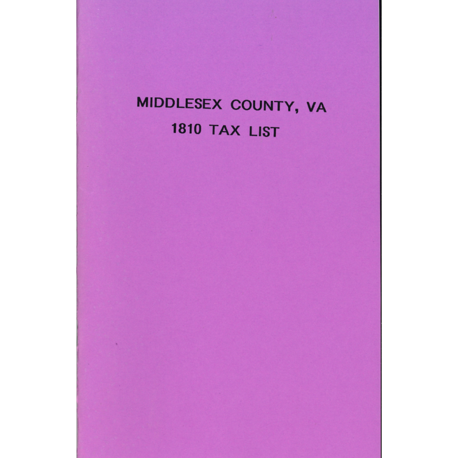 1810 Middlesex County, Virginia Tax List