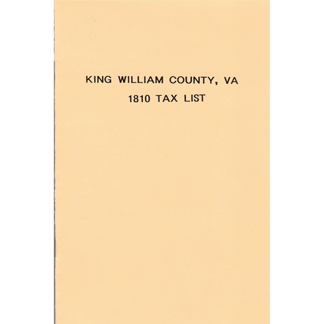 King William County, Virginia 1810 Tax List