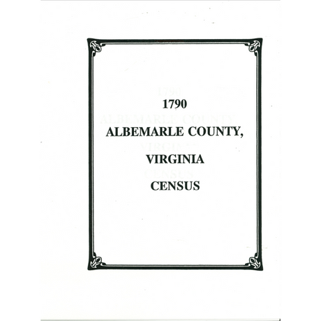 1790 Albemarle County, Virginia Census