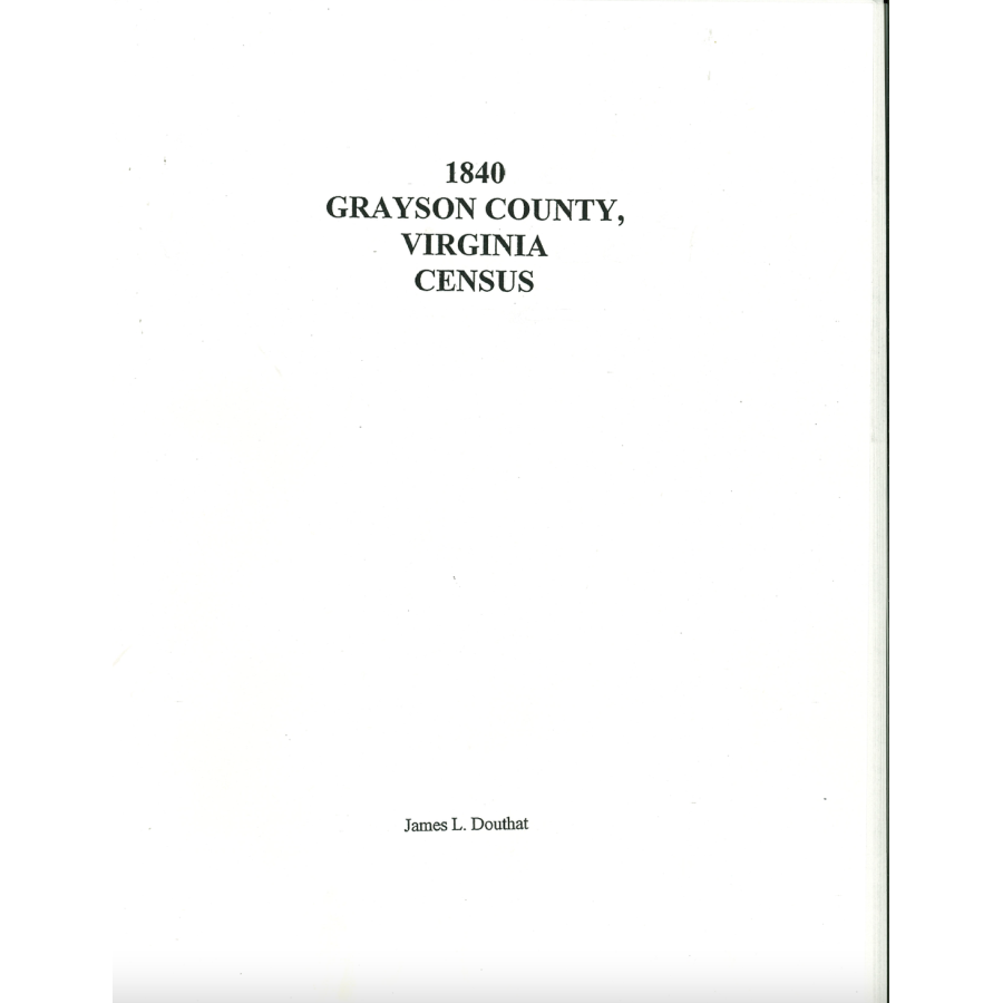 1840 Grayson County, Virginia Census