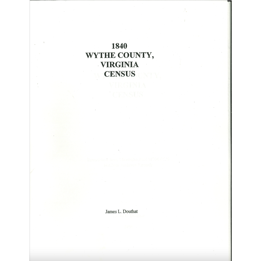 1840 Wythe County, Virginia Census