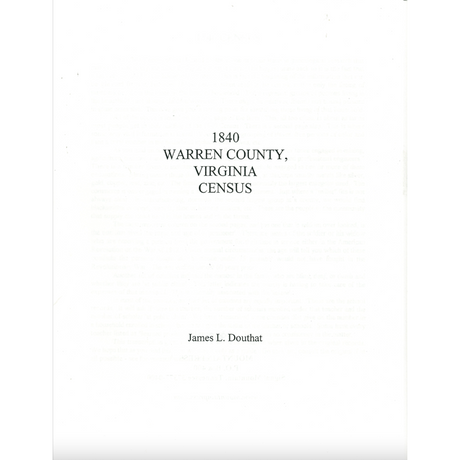 1840 Warren County, Virginia Census