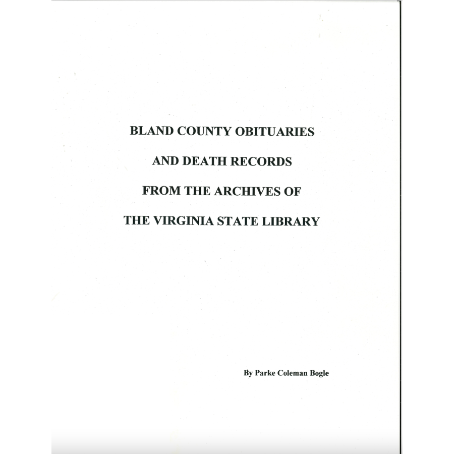 Bland County, Virginia Obituaries and Death Records, 1861-1890