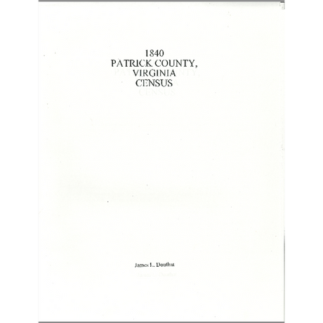 1840 Patrick County, Virginia Census