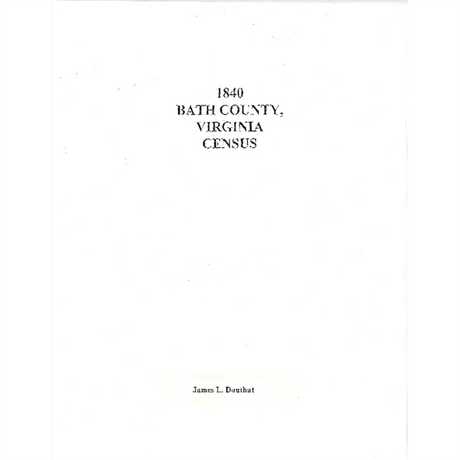 1840 Bath County, Virginia Census