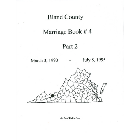 Bland County, Virginia Marriages, Volume 4, Part 2, March 3, 1990-July 8, 1995