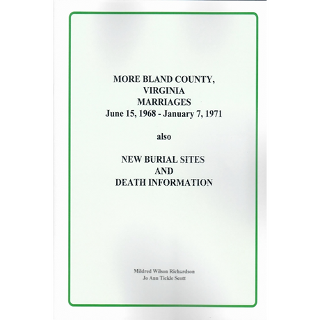 More Bland County, Virginia Marriages June 15, 1968 to January 7, 1971