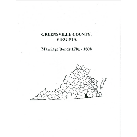 Greensville County, Virginia Marriage Bonds, 1781-1808