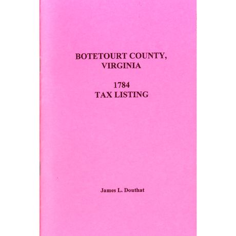 1784 Botetourt County, Virginia Tax Listing