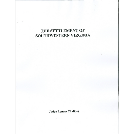 The Settlement of Southwest Virginia