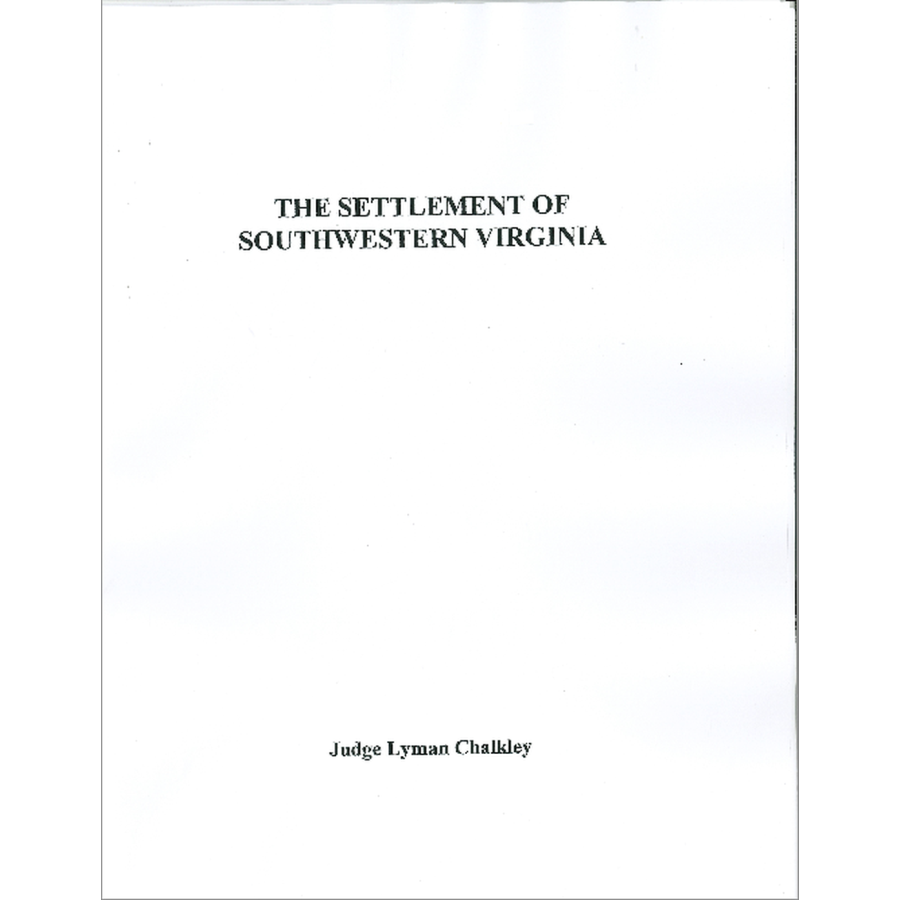 The Settlement of Southwest Virginia