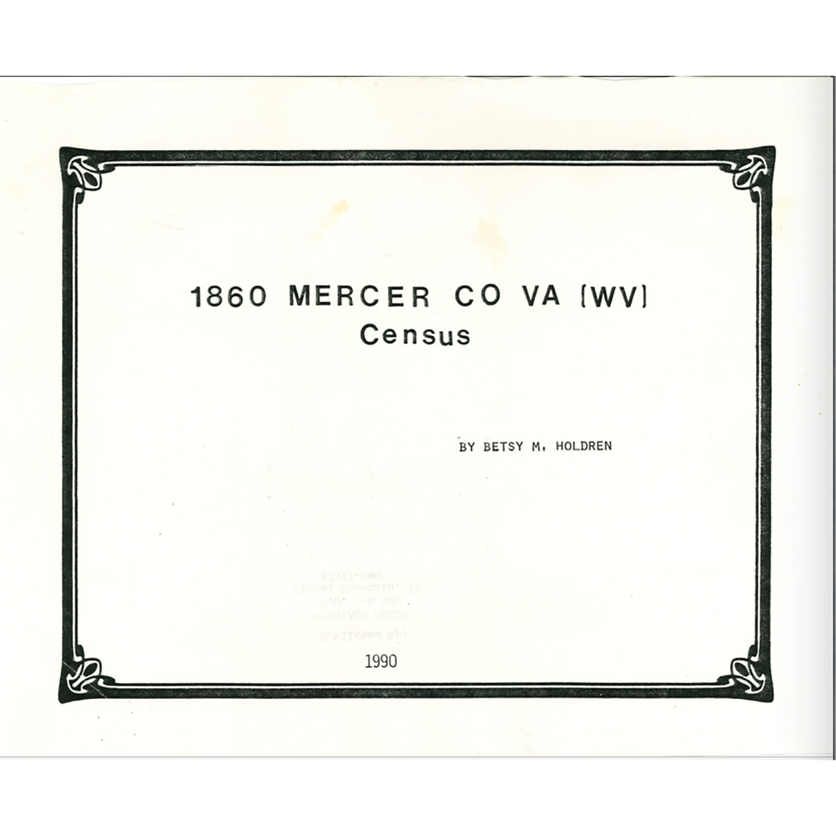 1860 Mercer County, [West] Virginia Census