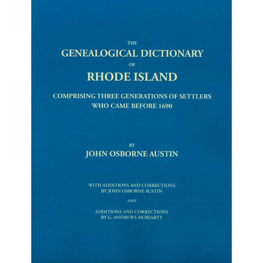 Genealogical Dictionary of Rhode Island