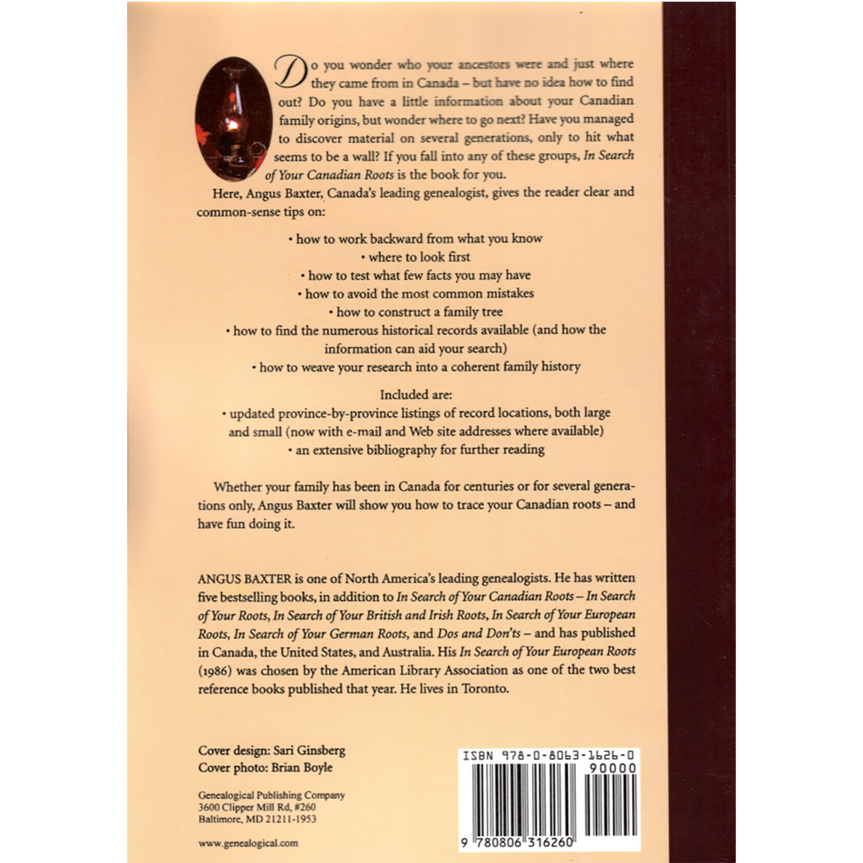 In Search of Your Canadian Roots, 3rd edition back cover