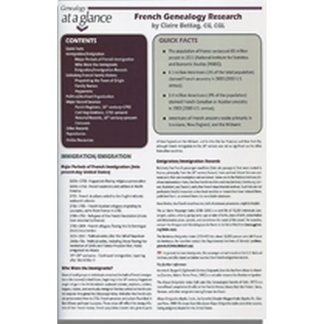 Genealogy at a Glance: French Genealogy Research