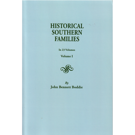 Historical Southern Families. Volume I