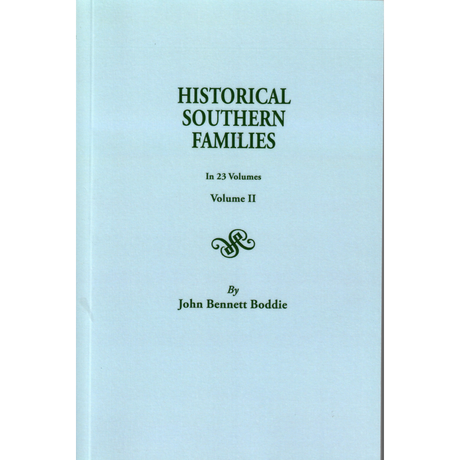 Historical Southern Families, Volume II