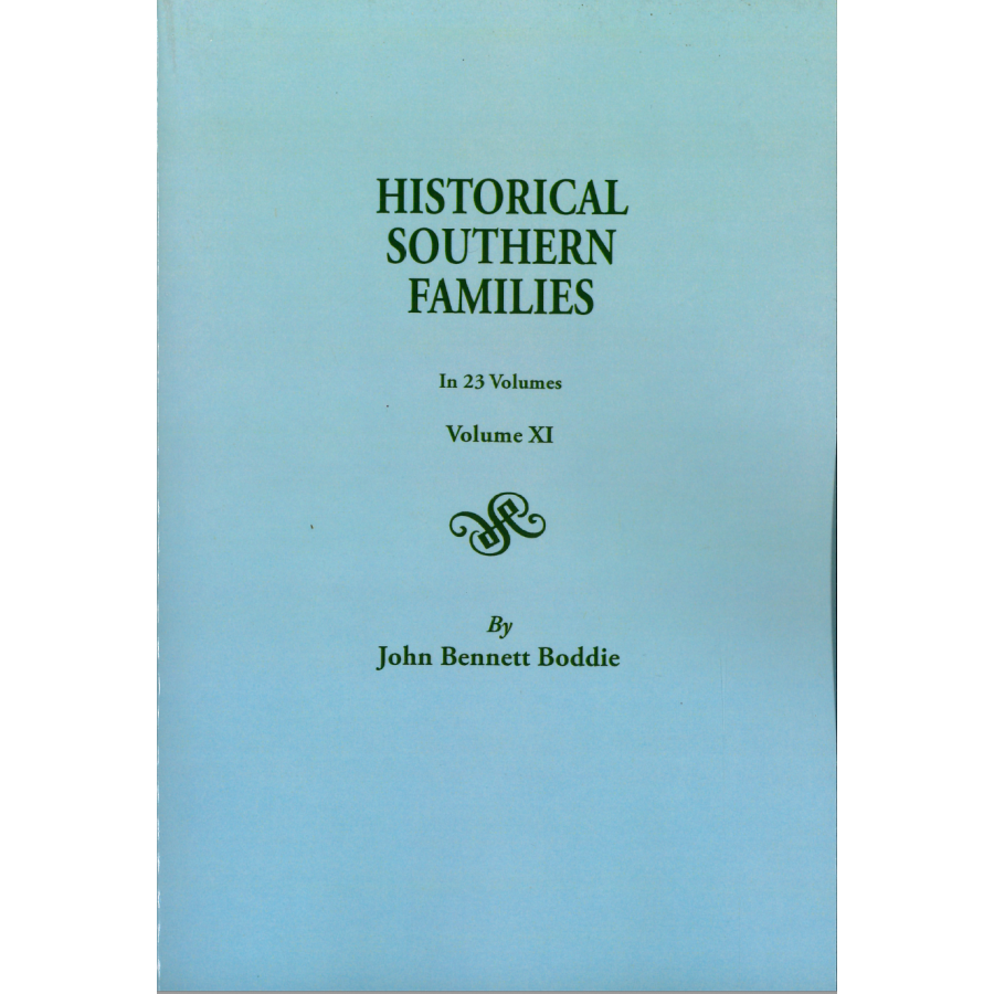 Historical Southern Families. Volume XI