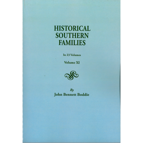 Historical Southern Families. Volume XI